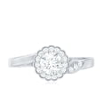 thumbnail image 4 of Rosec Jewels Lab Grown Diamond Floral Ring | Promise Engagement Ring with Halo (EF-VS Quality), 925 Sterling Silver, US 4.00, 4 of 8