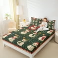thumbnail image 4 of Manfei Christmas Snowman Twin Sheet Sets,Merry Xmas Twin Fitted Sheet,Green White Red Flat Sheet For Kids,Microfiber Bedroom Decor,3-Piece, 4 of 7