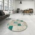 thumbnail image 4 of Ahgly Company Machine Washable Indoor Round Contemporary Sage Green Area Rugs, 4' Round, 4 of 7