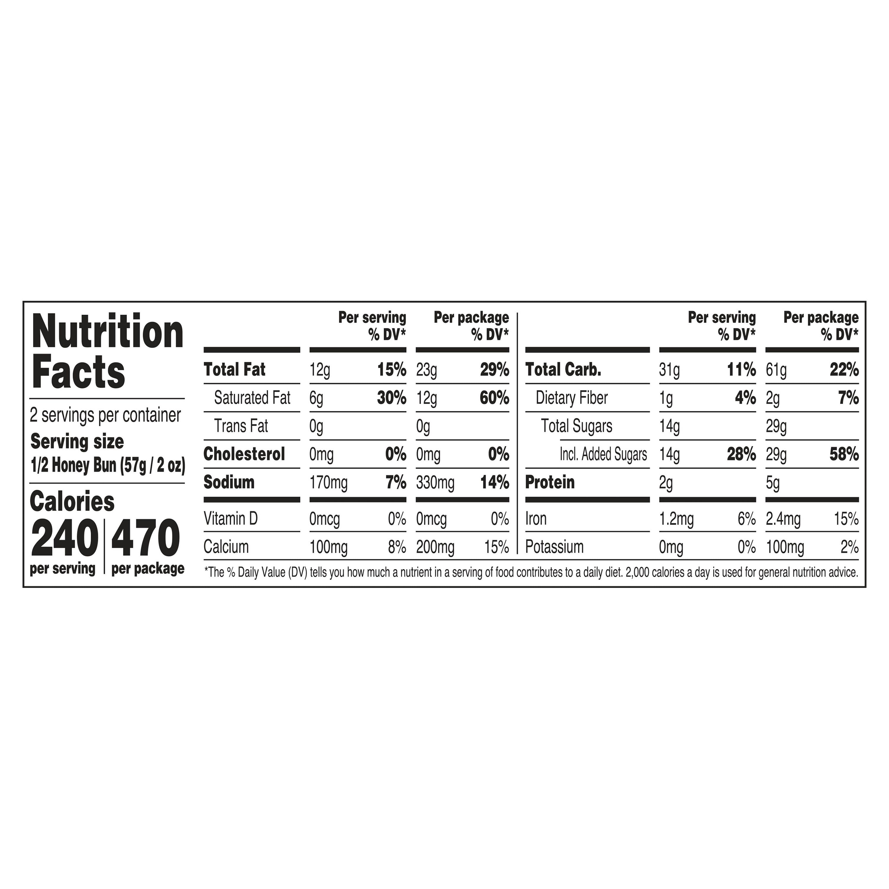 Great Value Jumbo Iced Honey Bun, 4 oz