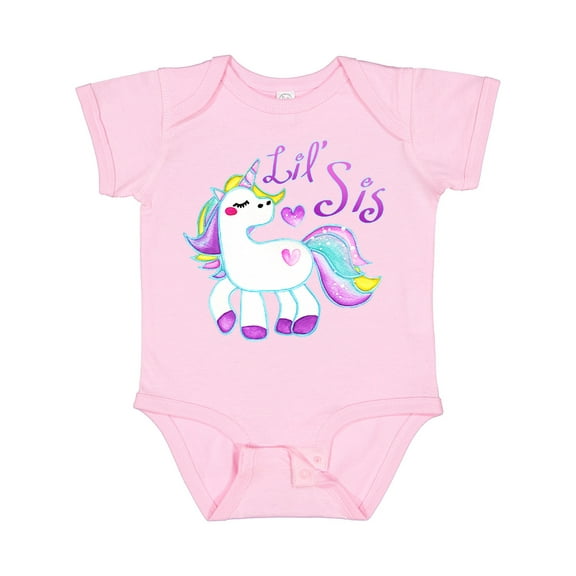 Inktastic Lil Sis Unicorn Little Sister Girls Baby Bodysuit