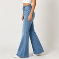 thumbnail image 6 of Vivianyo HD Women's Elastic Waist Drawstring Flare Jeans with Pockets, High Waist Denim Pants For Women, Long Flared Pull on Denim Trousers for Shopping Trips and Casual Outings, Sizes S-2XL, 6 of 8