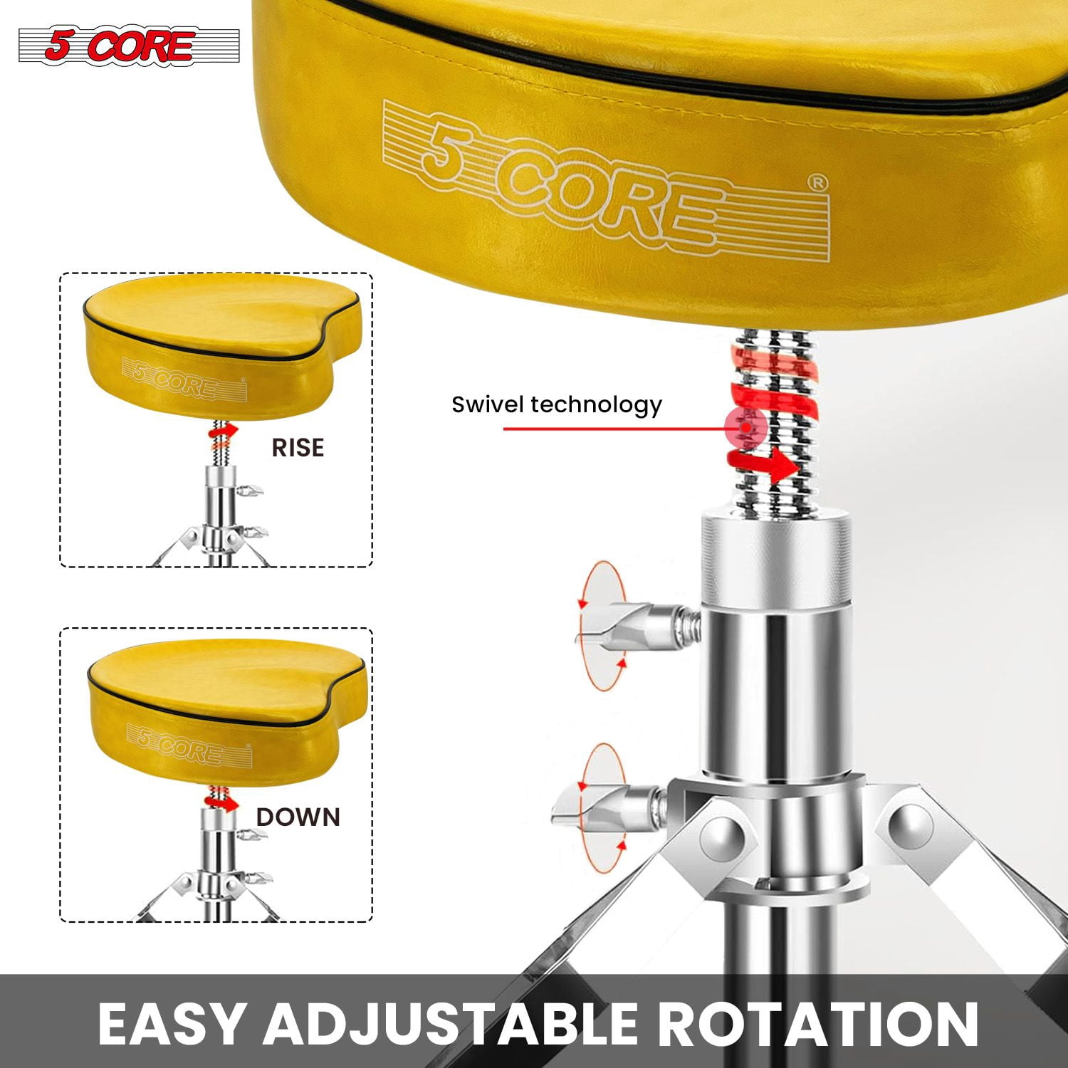 Drum Throne Padded Guitar Stool Saddle Drummer Seat for Adults & Kids