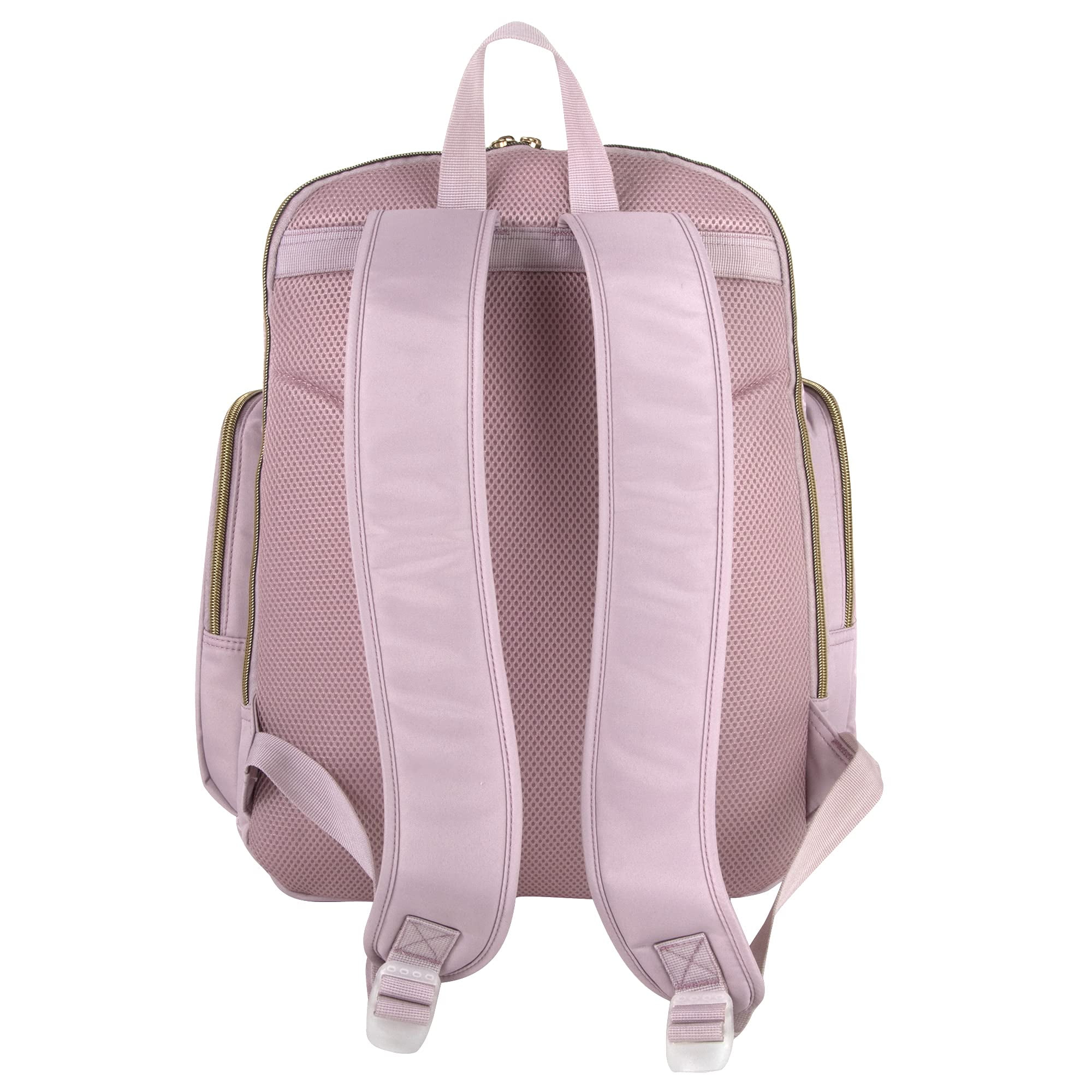 Fisher-Price 15"L 3 Piece Fastfinder Gemma Fashion Diaper Bag Backpack with Matching Changing Pad, Insulated Bottle Pocket and Baby Wipes Dispenser for Newborns, Infants and Toddlers in Pink
