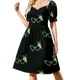 thumbnail image 2 of Gafas de ojo de gato verdes y amarillas con ramo de flores, vestido sin mangas, vestido de noche para mujer, vestido largo de verano para mujer., 2 of 8