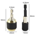 thumbnail image 2 of EchoBliss Adaptador Convertidor De Rápido Controlador De Portabrocas Sin Llave De 60 Mm De Vástago Hexagonal De 2 Piezas, 2 of 11
