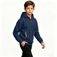 thumbnail image 5 of Frnrwgo Boys Hoodie 5-15Y Fleece Lined Half Zip Heavyweight Pullover Sweatshirt for Fall Winter, 5 of 10