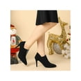 thumbnail image 2 of Unique Bargains Women's Rhinestone Stiletto Heel Ankle Booties Black (Size 9.5), 2 of 8