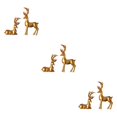 thumbnail image 1 of VONKY 2x Deer Figurines Sculpture Animal Statue for Tabletop Bookcase Decoration Exquisite and Stylish Gold 3Set, 1 of 6