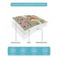 thumbnail image 5 of Quilts Twin Size, Sage Green Mushroom Soft Comforter Bedding Set for Bed, Spring Blooms Botanicals Lightweight Quilted Bedspread with Pillow Cover(2 Pieces) for All Season, 68x86 Inch, 5 of 6