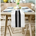 thumbnail image 3 of Table Runner 108 Inches Long for Kitchen Dining, Black Stripe Dresser Scarf Farmhouse, Dining Table Decorations for Wedding/Parties, Abstract Modern Art Vertical Striped 13 x 108 In, 3 of 9