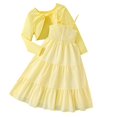 thumbnail image 5 of LNMQLPDBS Dresses Sets for Girls Halter Ruffle Flowy Dress & Layered Ruffle Long Sleeve Sun Protection Coat 2pcs Outfits Trendy Summer Clothes Set for Going Out and Family Photo, 5 of 9