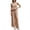 Brown, variant on Womens 2 Piece Outfits Plaid Crew Neck Ruffled Sleeveless Tops with Pants Lounge Sets Summer Matching Set