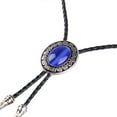 thumbnail image 3 of Collar Bolo Tie Vintage Vaquero Occidental Yinane Aleación de Zinc Colgante Ovalada Azul, 3 of 8