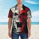 thumbnail image 2 of Balery Red And White Screaming Demon Skull Camisas hawaianas de manga corta para hombre, camisas playeras de corte holgado, camisas de vacaciones con botones,X-Large, 2 of 7