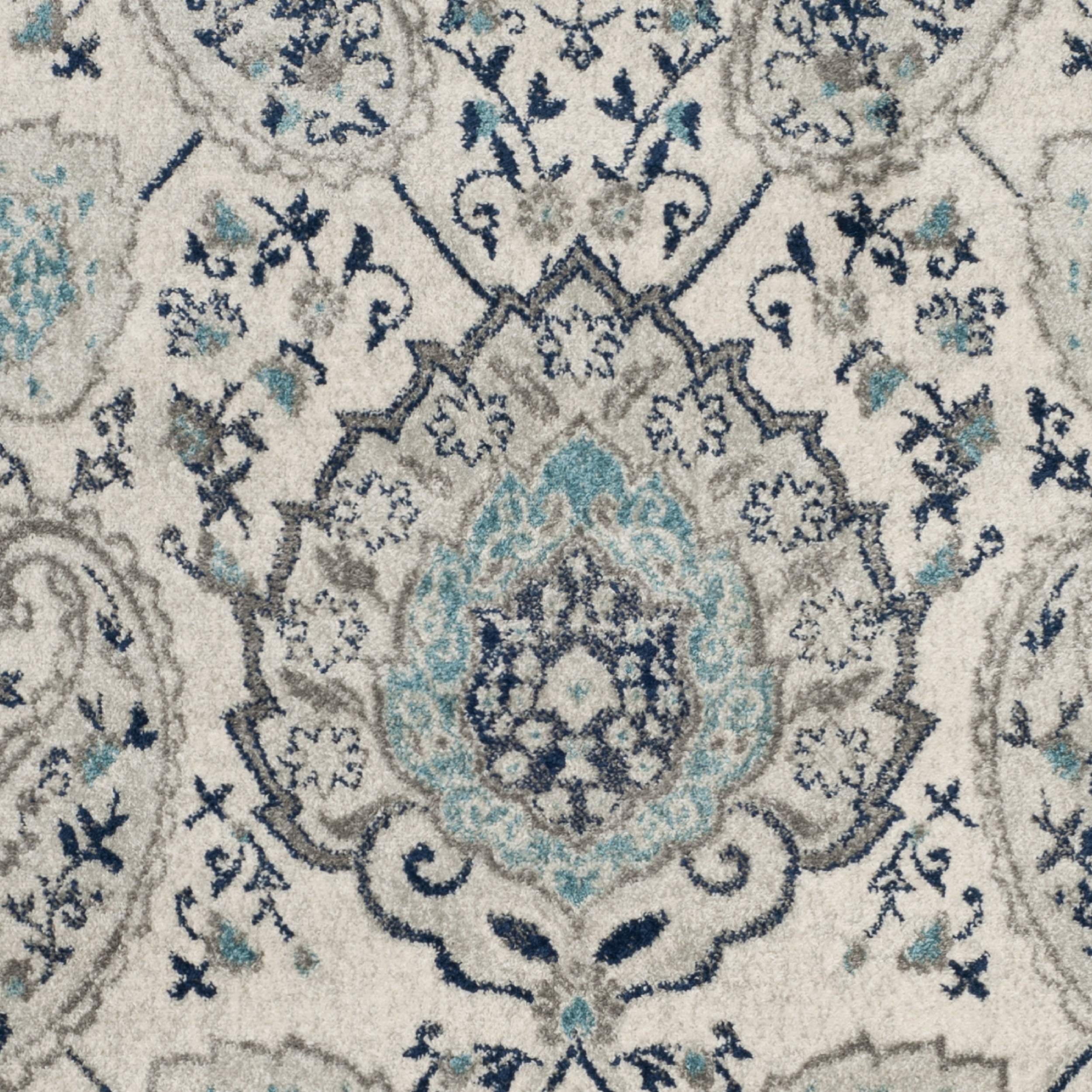 SAFAVIEH Madison Hope Floral Paisley Area Rug, Cream/Light Grey, 4' x 4' Square