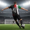 thumbnail image 5 of 2026 Soccer Cup Retro Jersey for Men, Round Neck Short Sleeve Pullover with National Flag & Player Graphic Print for Fan Gathering & Streetwear Green XXXL, 5 of 7