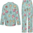 thumbnail image 5 of Top-kevin Women Long Sleeve Pajama Set Comfy Pjs Sets Christmas Cupcakes Candy Canes 2 Piece Lounge Set, 5 of 12