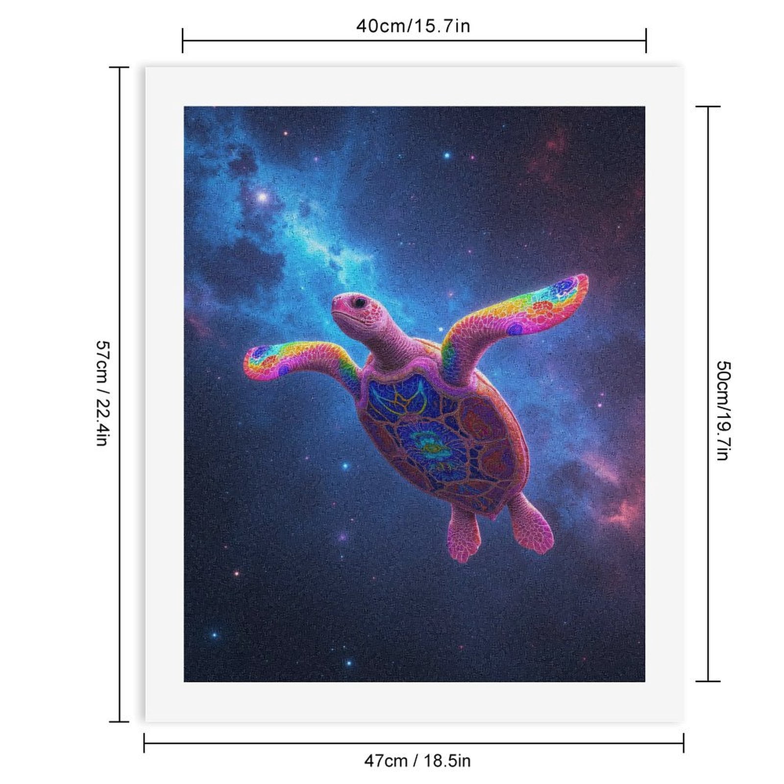 Paint By Numbers Kit for Adults Beginner - DIY Psychedelic Cosmic Turtle Art Canvas Painting Kits for Adults, Frameless Paint By Number for Adults for Home Wall Decor 16x20 Inch