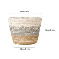 thumbnail image 2 of Straw Woven Storage Basket Plant Potted Planter Crafts Yard Laundry Baskets Wicker Rattan Plant Potted, 2 of 12
