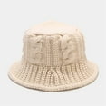 thumbnail image 2 of Prolriy Winter Hats for Women, Women's Knitted Bucket Hat Windproof Handwoven Fisherman's Hat Winter Coarse Yarn Basin Hat Bucket Hat Cloche Hat Beige M, 2 of 3