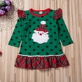 thumbnail image 4 of Douhoow Toddler Girl Christmas Dress Long Sleeve Knee Length Dots Dress, 4 of 8