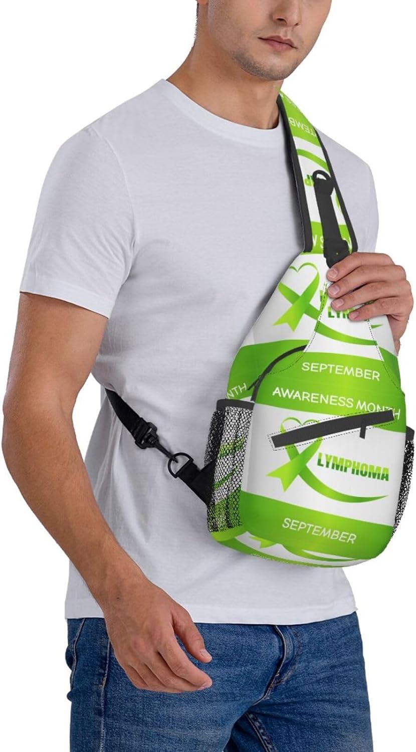 Lymphoma Awareness Month Sling Bag Crossbody Hiking Travel Chest Bags Backpack Shoulder Daypack for Women Men