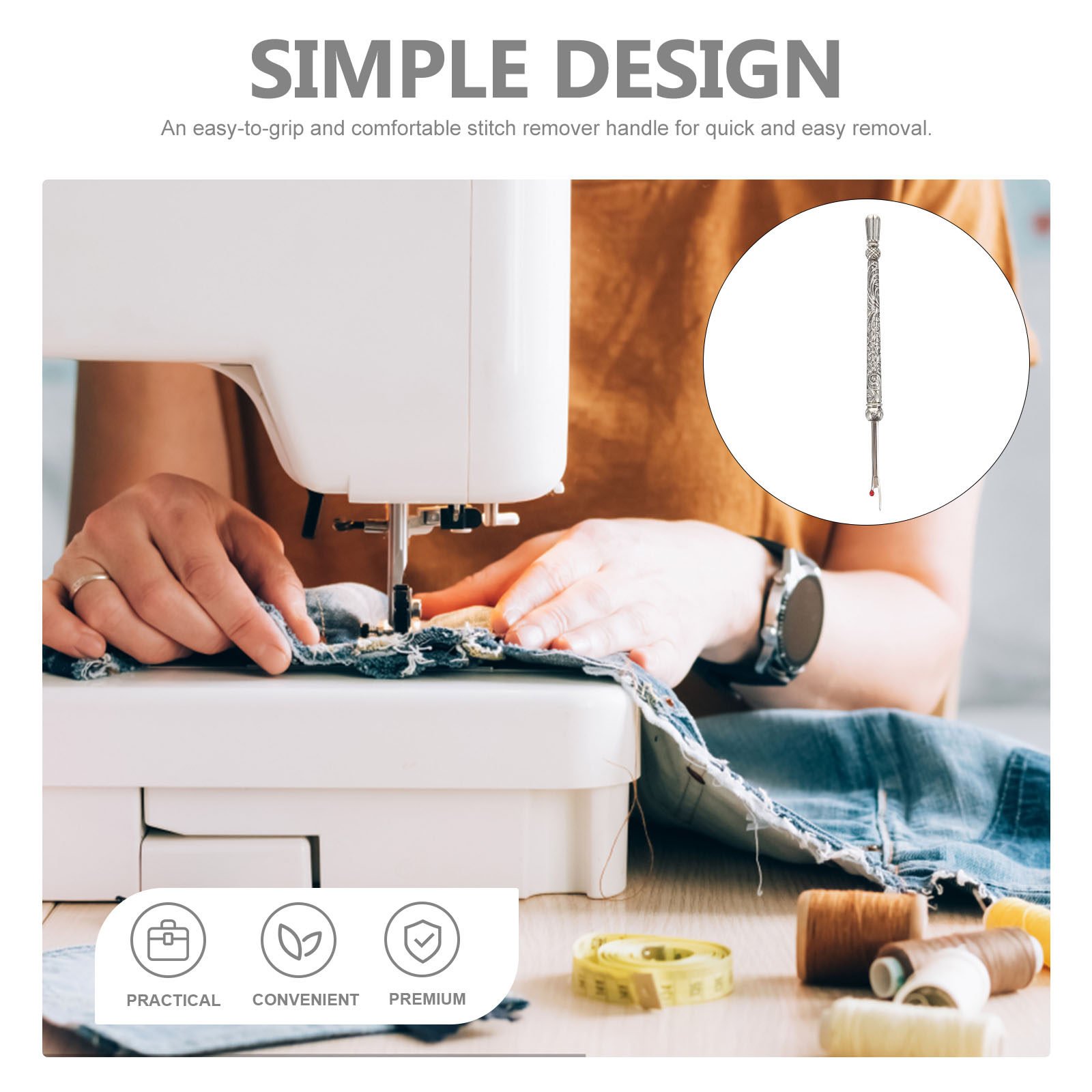 HOMEMAXS 4pcs Nonslip Seam Ripper Hand Grip Antique Seam Ripper Stitch Ripper Sewing Tool for Sewing