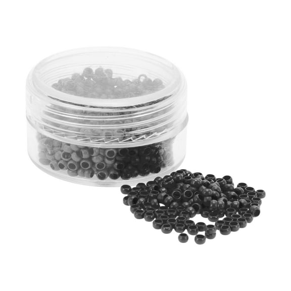 Unique Bargains 1000pcs Fashion Nano Hair Beads for Wig Braiding for Hair Extension Black