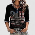 thumbnail image 2 of Never Forget 9/11 V Neck Tops for Women Retro Memorial T-Shirts 2001-2026 25TH Anniversary Patriot Day Honor Faith Hope Shirt, S, 2 of 4