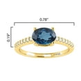 thumbnail image 3 of Gold Over Sterling Silver with Natural London Blue Topaz and White Topaz Solitaire Ring, 3 of 3