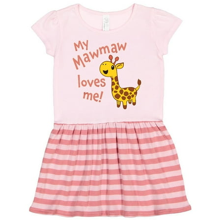 

Inktastic My Mawmaw Loves me- cute giraffe Gift Toddler Girl Dress