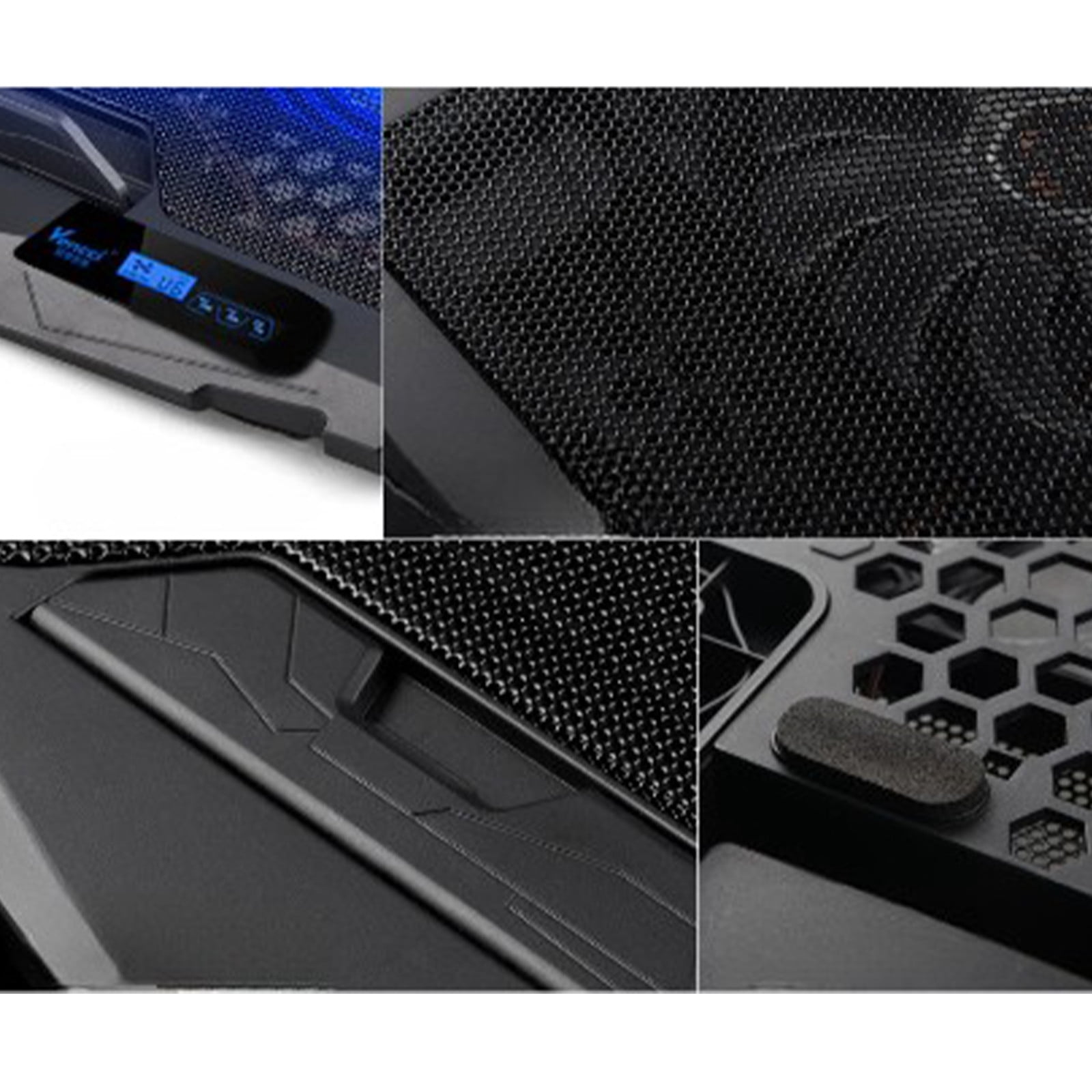 COM1950s Laptop Cooler for 13 Inch 14 Inch 15 Inch 16 Inch Laptop Computer Cooler with Speed Control Fan Base Bracket Pads