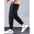 thumbnail image 2 of ML Harem Pants Men Simple Solid Streetwear Spring Summer Breathable Ankle Banded Spliced All-match American Style Male Trousers, 2 of 7