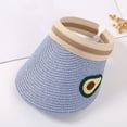 thumbnail image 2 of REDARER Kids Straw Sun Visor, Lemon Embroidery Empty Top Hat Lightweight UV Protection for Outdoor,2-6 Years, 2 of 3