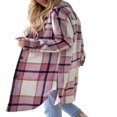 thumbnail image 4 of Chemise à Boutons pour Femmes Adultes Imprimé à Carreaux Irrégulier Manches Longues avec Poches à Rabat, 4 of 7
