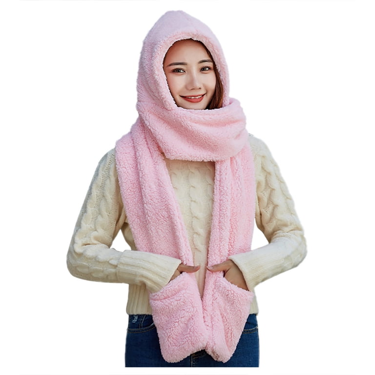 Womens Winter Knit Hat Scarf Gloves Set Fleece Lined Thermal Accessories Women main image 4
