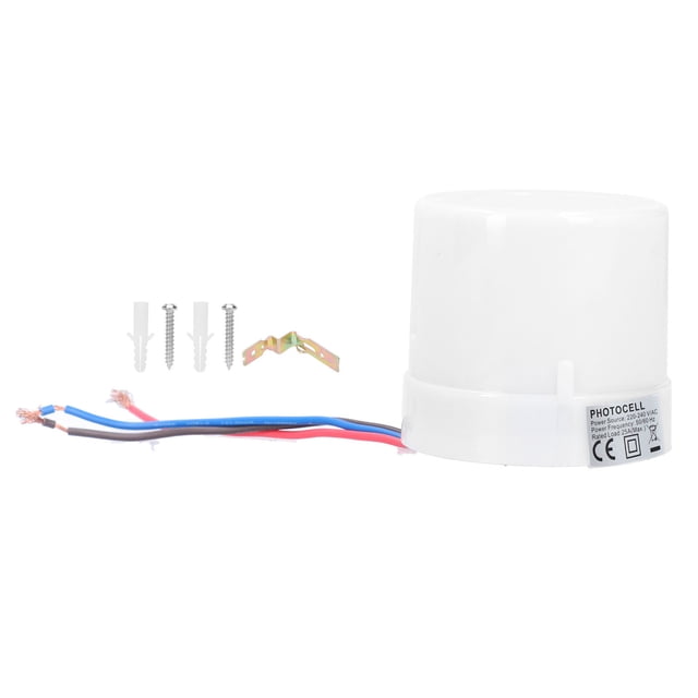 Interruptor de luz con fotocélula inteligente, CA 220-240 V, 25 A, para exteriores, con sensor fotocontrolado