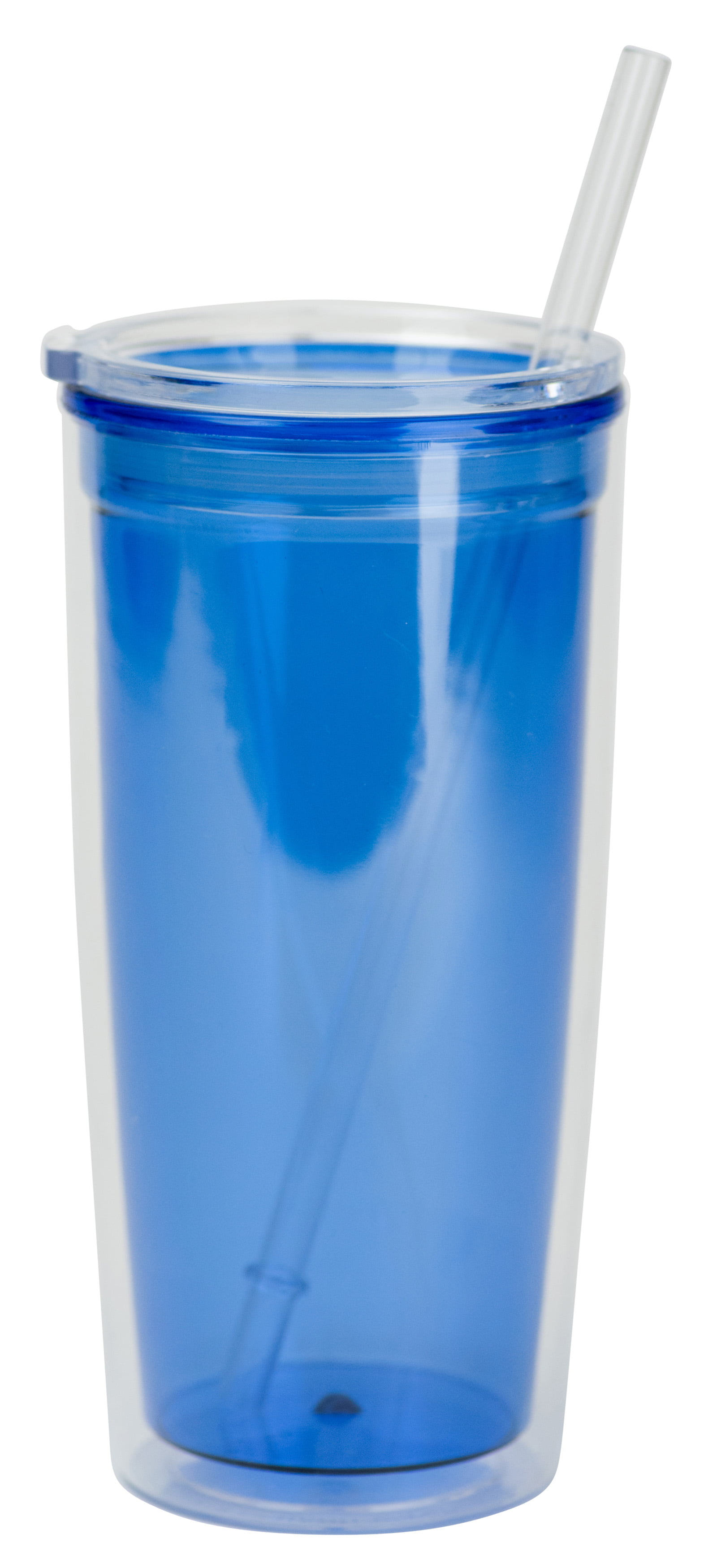 Shells Blue Insulated 18oz Plastic Tumbler with Lid & Straw - 25263B