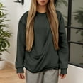thumbnail image 4 of Wang6 Hoodless Sweatshirt with Front Pocket for Small Pets Soft Fleece Loungewear Solid Long Sleeve Pullovers Loose Fit Tops Dark Gray M, 4 of 6