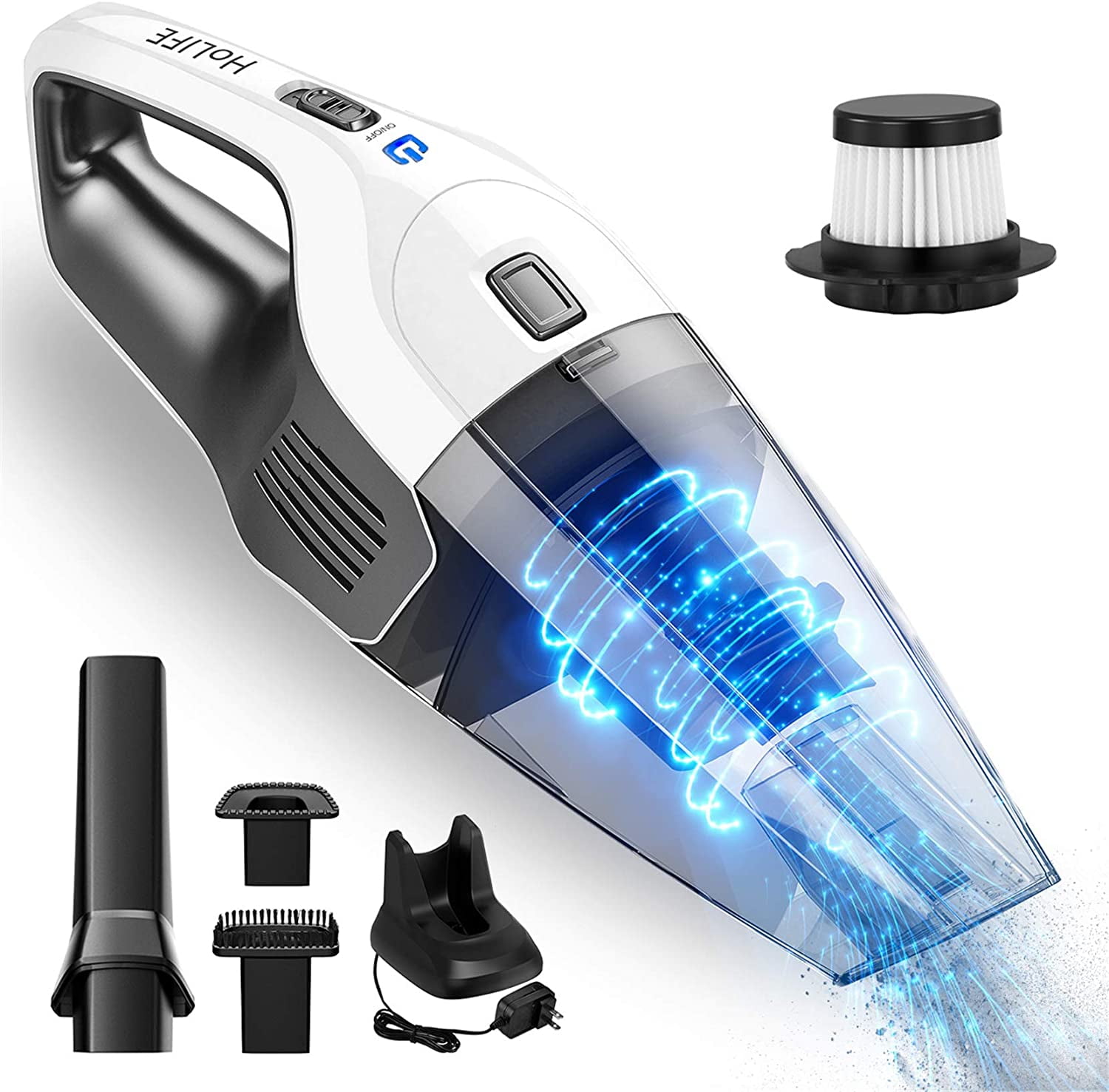 2-in-1 20Kpa Upright and Handheld Vacuum Brushless Motor 380W High-Power 2500mAh Li-ion Rechargeable Battery Corner Lighting Upright Charging Base Silver HOLIFE Cordless Stick Vacuum Cleaner 2-in-1 20Kpa Upright and Handheld Vacuum Brushless Motor 380W High-Power 2500mAh Li-ion Rechargeable Battery Corner Lighting Upright Charging Base Silver HOLIFE Cordless Stick Vacuum Cleaner
