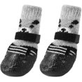 thumbnail image 2 of 4 botas impermeables para perros, calcetines antideslizantes de algodón negro para mascotas, 2 of 3