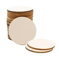 thumbnail image 4 of jifeng Unfinished Wood Pieces - 25-Pack Wooden Round Cutout , Natural Rustic Craft Wood, 4 of 9