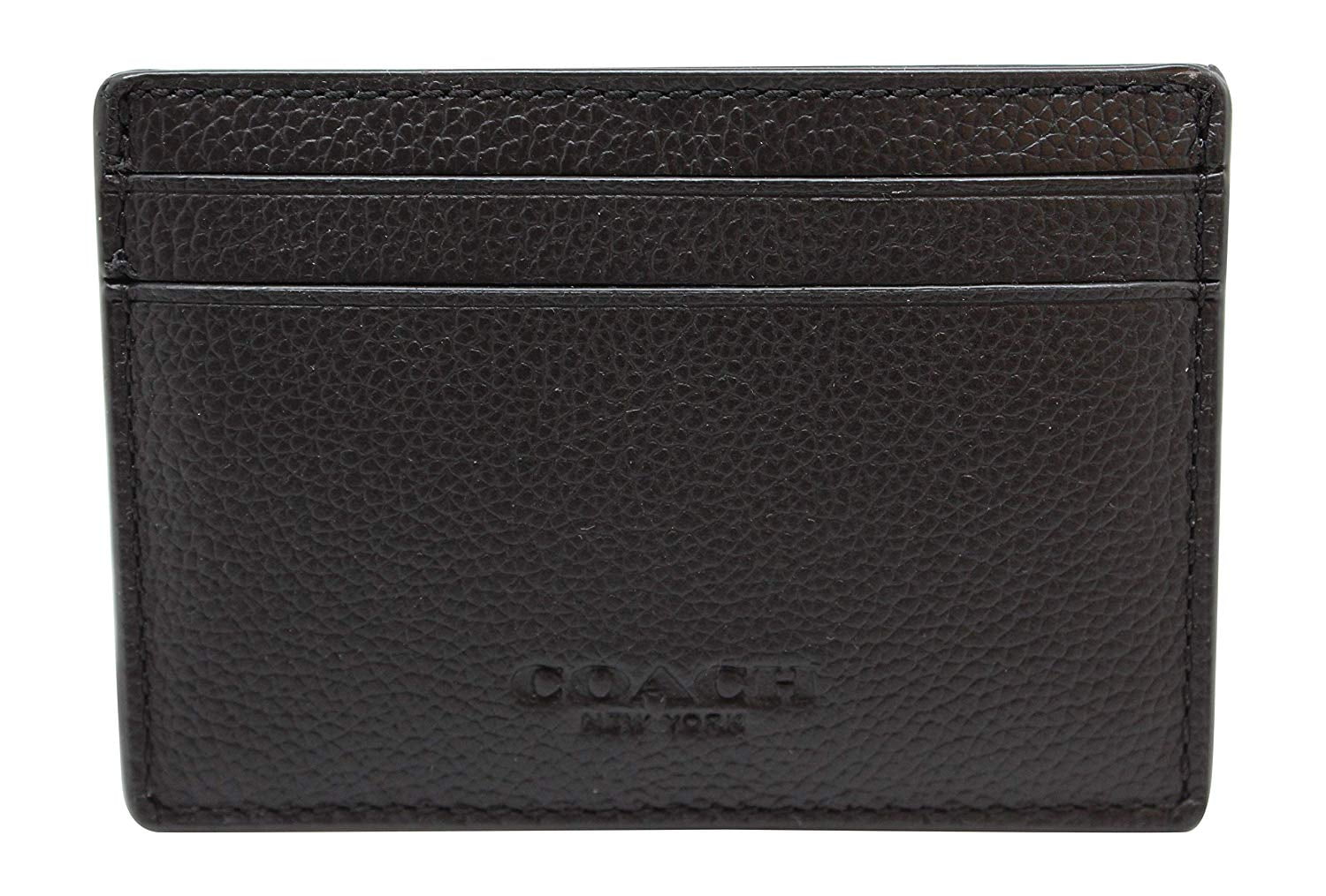 Coach - Coach Men&#39;s Money Clip Card Case Calf Leather Wallet - Black - 0 - 0