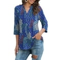 thumbnail image 2 of a.Jesdani Womens Plus Size Tunic Tops 3/4 Roll Sleeve V Neck Casual Blouses m-4x, 2 of 7