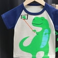 thumbnail image 5 of KPOPLK Toddler Boys Clothes Kids Cotton Clothing Fun Cool Summer Short Sleeve Tee Top Outfit Wear in Night 2 Piece Set Size 7-8 Years,Green, 5 of 5