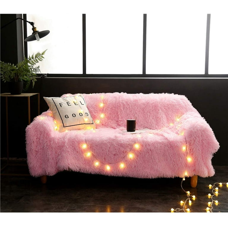 Lochas Soft Shaggy Blankets Plush Fuzzy Bed Cozy Sherpa Fluffy Throw Blanket for Couch Chair Sofa 50
