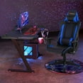 thumbnail image 3 of Massage Gaming Chair Reclining Racing Chair w/Lumbar Support and Headrest Blue, 3 of 10