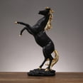thumbnail image 3 of yuksok Statue de Cheval Européen Figurine Modèle d'Œuvre d'Art Simulation Animal de Collection Résine Noir, 3 of 9