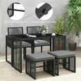 thumbnail image 5 of Costway 5 PCS PE Wicker Patio Dining Set Outdoor Conversation Set with Cushions, 5 of 10